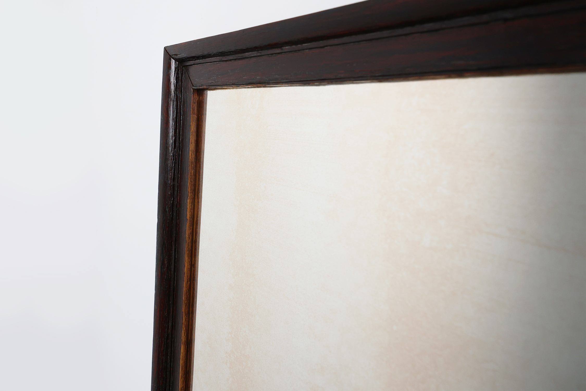 Belgian Art Deco Wooden Mirror with Aged Glass, ca. 1930thumbnail